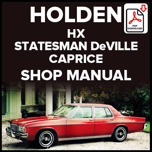 download HOLDEN HQ STATESMAN DEVILLE ASSEMBLY and workshop manual