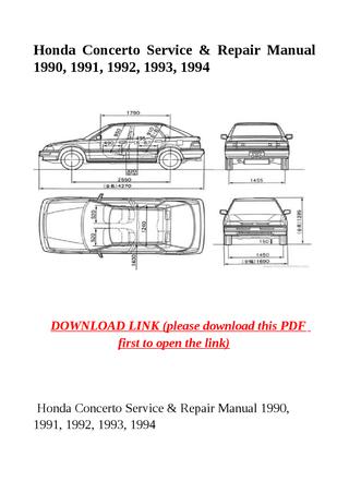 download HONDA CONCERTO workshop manual