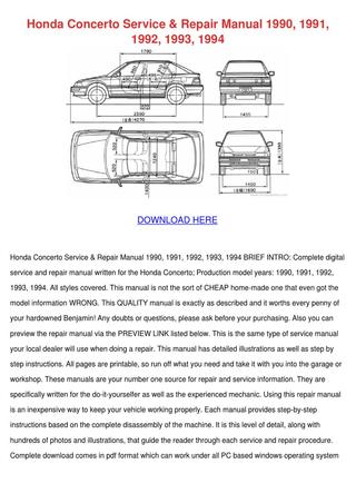 download HONDA CONCERTO workshop manual