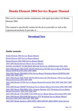 download HONDA NSX1000 VALKYRIE workshop manual