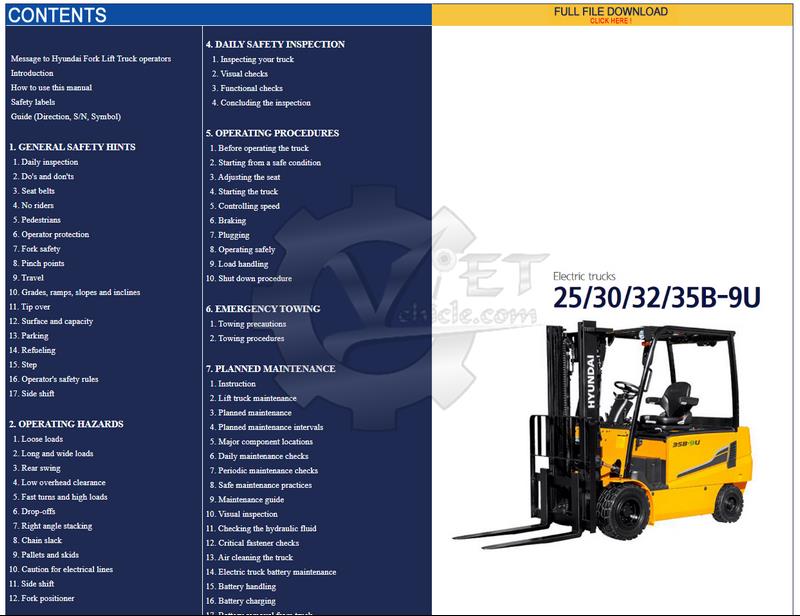 download HYUNDAI BRJ Forklift Truck able workshop manual