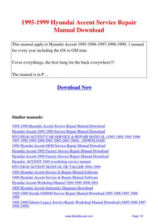 download HYUNDAI EXCEL workshop manual