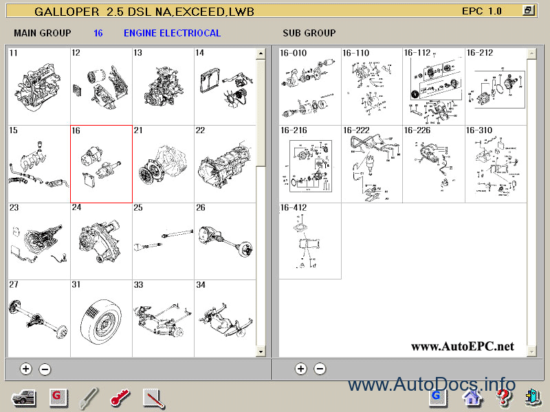 download HYUNDAI GALLOPER Parts workshop manual