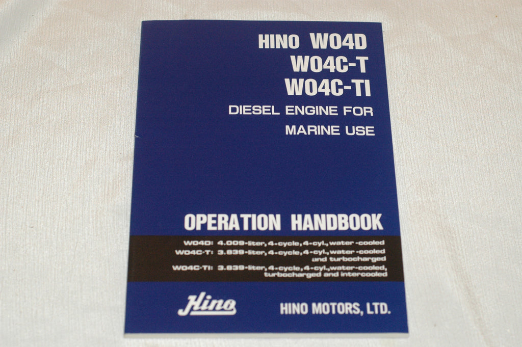 download Hino W04D W04C T W04C TI Marine Engine workshop manual