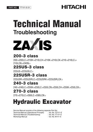 download Hitachi ZAXIS 200 225USR 225US 230 270 Excavator able workshop manual