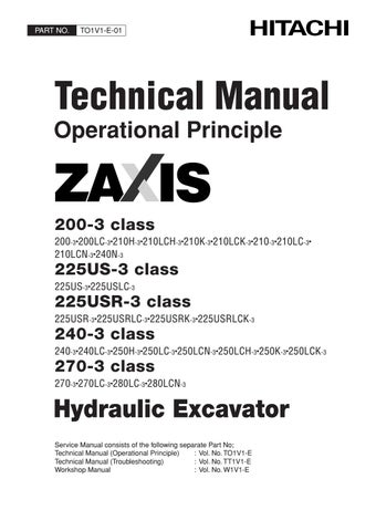 download Hitachi Zaxis 200 225US 225USR 230 270 able workshop manual