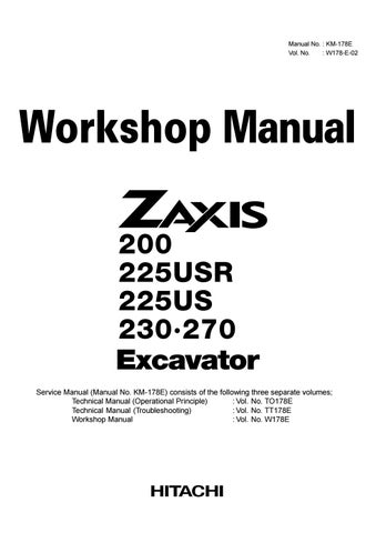 download Hitachi Zaxis ZX 200 225 230 270 Class Excavator able workshop manual