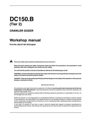 download Holland D150 Crawler DOZER able workshop manual