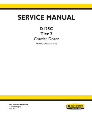download Holland D150 Crawler DOZER able workshop manual
