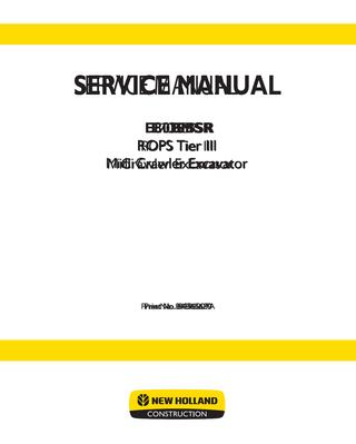 download Holland E135BSR Hydraulic Excavator able workshop manual