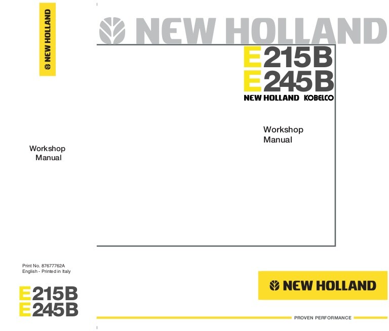 download Holland Kobelco E215B Crawler Excavator able workshop manual