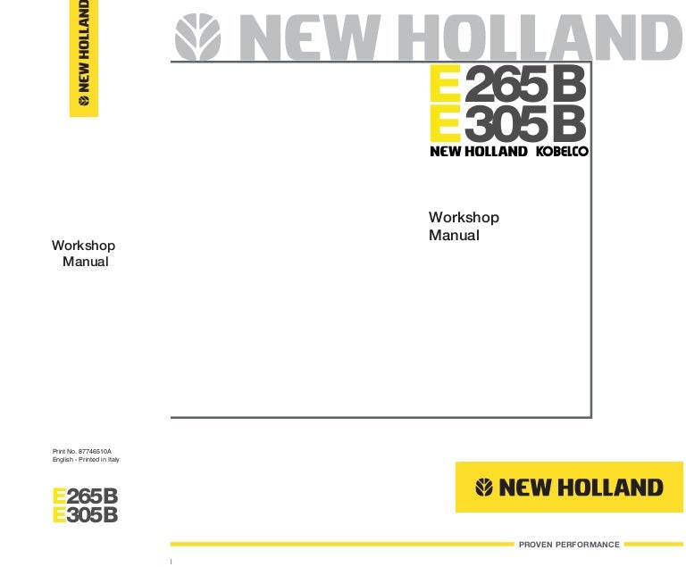 download Holland Kobelco E265B Crawler Excavator able workshop manual