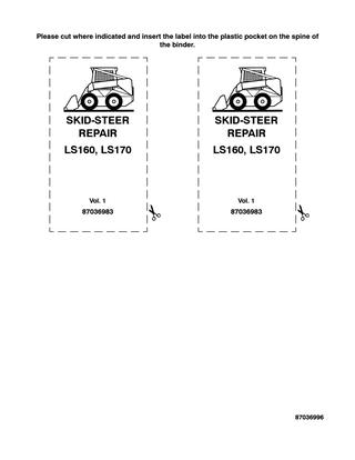 download Holland LS160 LS170 Skid Steer able workshop manual