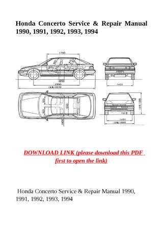 download Honda Concerto workshop manual