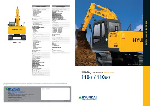 download Hyundai Crawler Excavator Robex 110 7A R110 7A Man able workshop manual