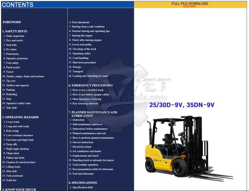download Hyundai Forklift Truck BR able workshop manual