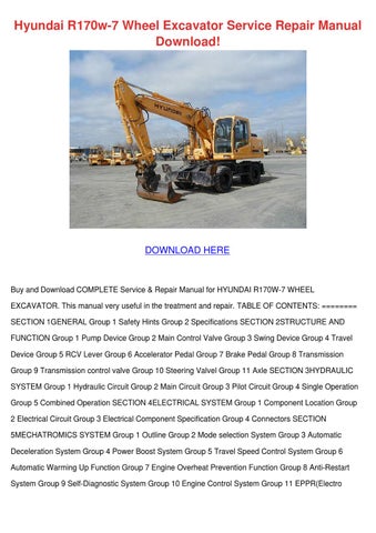 download Hyundai R170W 7 Wheel Excavator able workshop manual