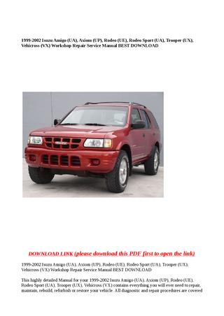 download ISUZU AMIGO UA workshop manual