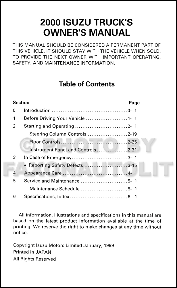 download ISUZU Commercial Truck FRR W5 able workshop manual