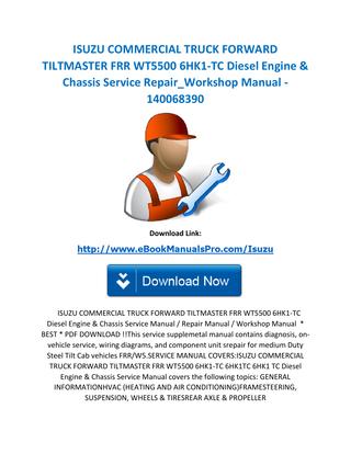 download ISUZU FRR WT5500 6HK1 TC Engine workshop manual