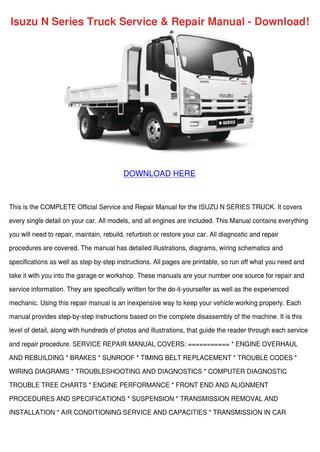 download ISUZU KB P190 MY workshop manual