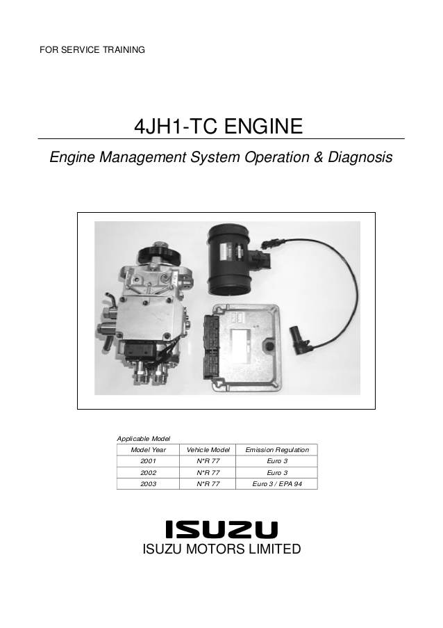 download ISUZU TF 4JA1 4JHI Engine workshop manual