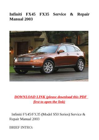 download Infinit FX45 FX35 workshop manual