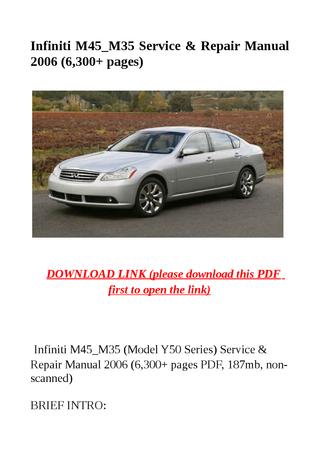 download Infiniti M35 workshop manual