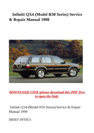 download Infinity QX4 R50 workshop manual