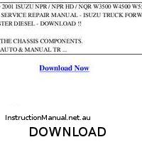 download Isuzu Commercial Truck Forward Tiltmaster NPR NPR HD NQR W3500 W4500 W5500 workshop manual