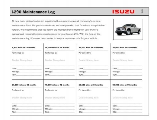 download Isuzu I 290 workshop manual
