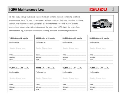 download Isuzu I290 workshop manual