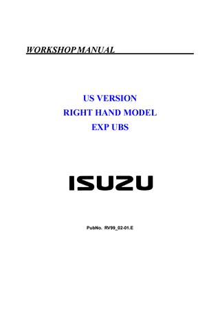 download Isuzu Rodeo workshop manual