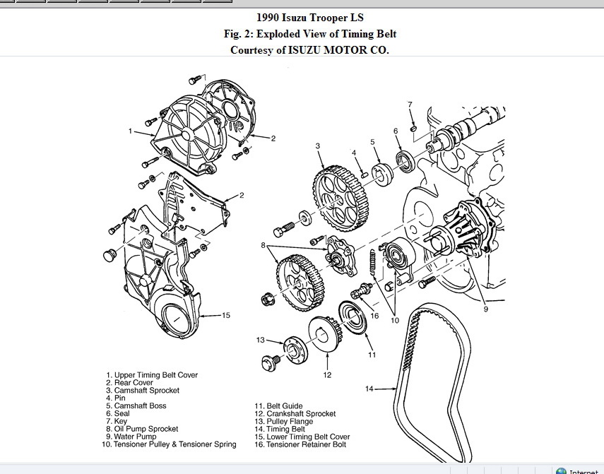 download Isuzu Trooper LS TIMING BELT REMOVAL workshop manual