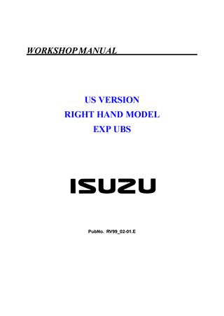 download Isuzu Trooper Rodeo Amigo Vehicross Axiom workshop manual