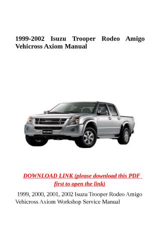 download Isuzu Trooper Rodeo Amigo Vehicross Aziom workshop manual