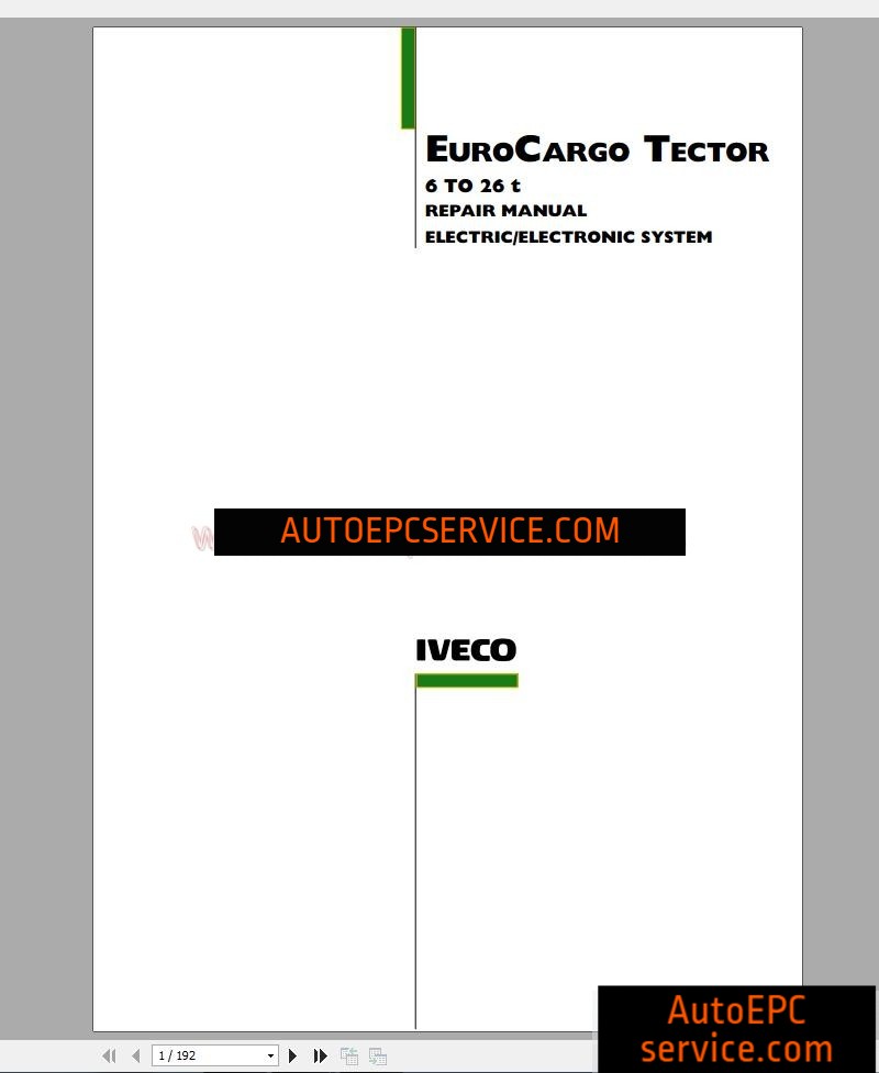 download Iveco EuroCargo Tector 6 26t workshop manual