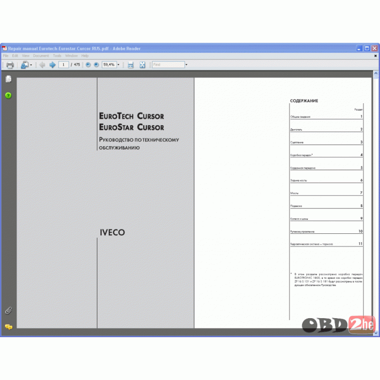 download Iveco Eurotech Cursor Eurostar Cursor workshop manual