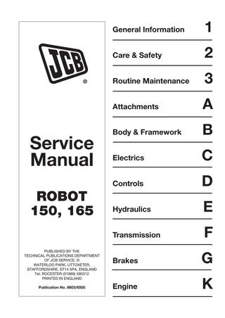 download JCB 150 165 165HF Robot able workshop manual