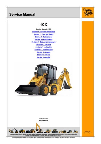 download JCB 1CX BACKHOE Loader  2 able workshop manual