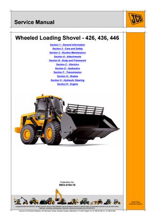 download JCB 426e Wheel Loader  8 able workshop manual