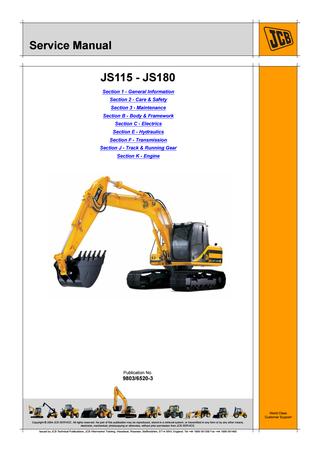 download JCB JS130 JS160 Tracked Excavator able workshop manual