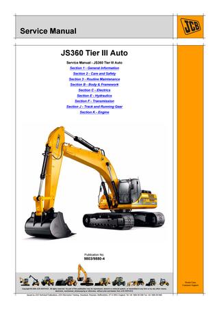 download JCB JS130 JS160 Tracked Excavator able workshop manual