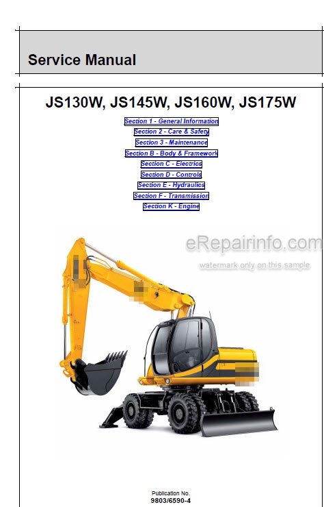 download JCB JS150W Wheeled Excavator able workshop manual