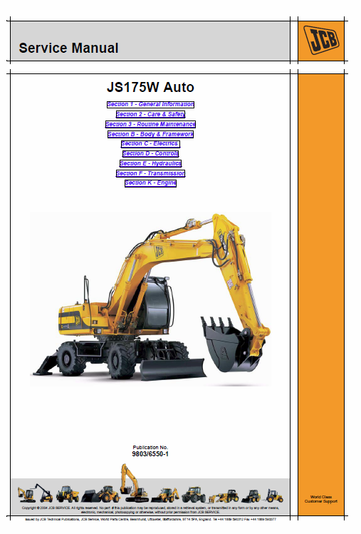 download JCB JS150W Wheeled Excavator able workshop manual