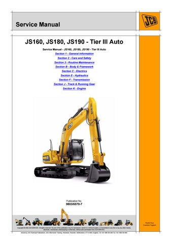 download JCB JS160 Tracked Excavator able workshop manual