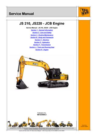 download JCB JS200 210 220 240 260 Sevrice able workshop manual