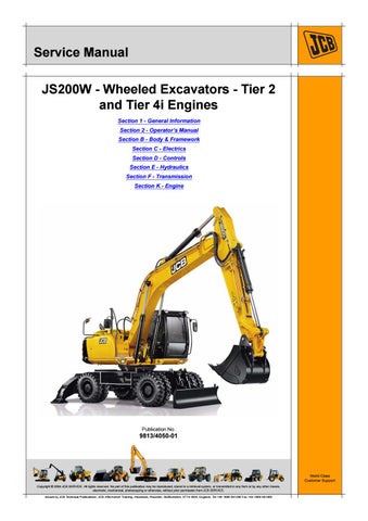 download JCB JS200W TIER III WHEELED Excavator able workshop manual