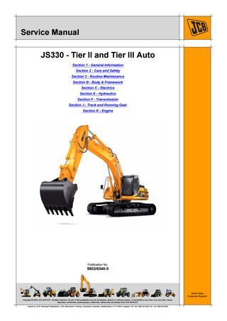 download JCB JS330 JS450 JS460 Tracked Excavator able workshop manual