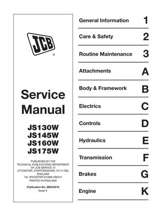 download JCB JS330 JS450 JS460 Tracked Excavator able workshop manual
